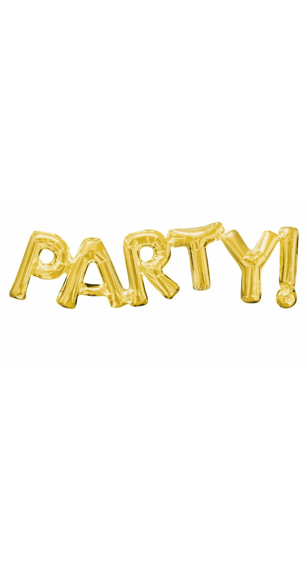 Gold Phrase '' Party! '' Foil Balloon 33" x 9"