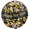 Round Happy New Year Celebration Foil Balloon 17"(43cm)