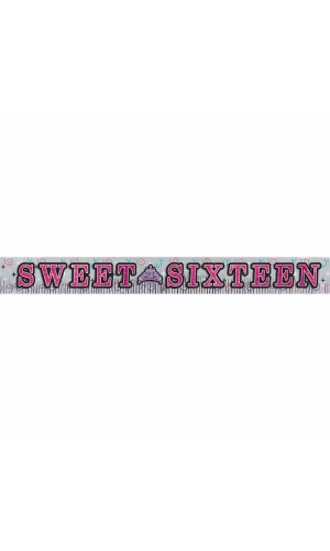 Sweet 16 Glitter Fringe Letter Banner - 3m