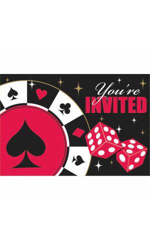 Casino Invitations & Envelopes Place Your Bets - 8pk