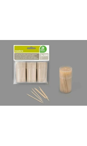 Tins 200 Hygienic Round Toothpick - 3pk