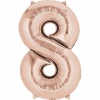 Rose Gold Number " 8 " Foil Balloon 34''