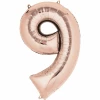 Rose Gold Number " 9 " Foil Balloon 34''
