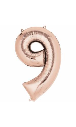 Rose Gold Number " 9 " Foil Balloon 34''