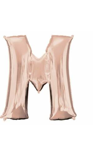 Rose Gold Letter " M " Foil Balloon 34''