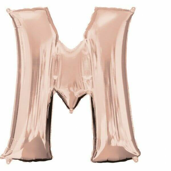 Rose Gold Letter " M " Foil Balloon 34''