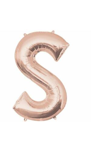 Rose Gold Letter " S " Foil Balloon 34''