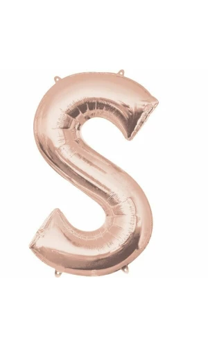 Rose Gold Letter " S " Foil Balloon 34''