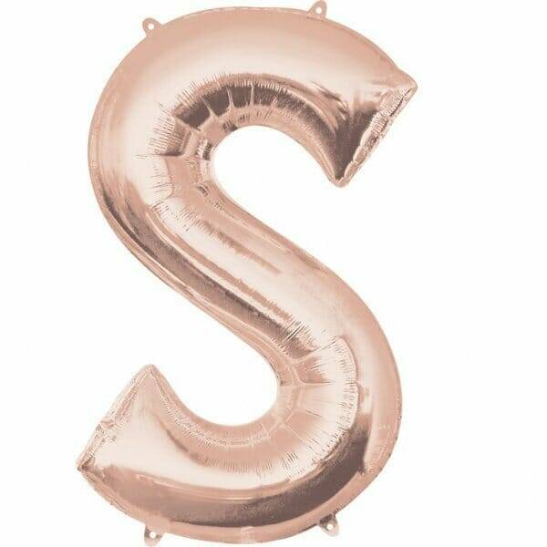 Rose Gold Letter " S " Foil Balloon 34''