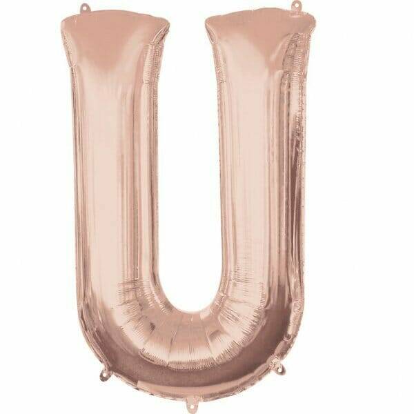 Rose Gold Letter " U " Foil Balloon 34''
