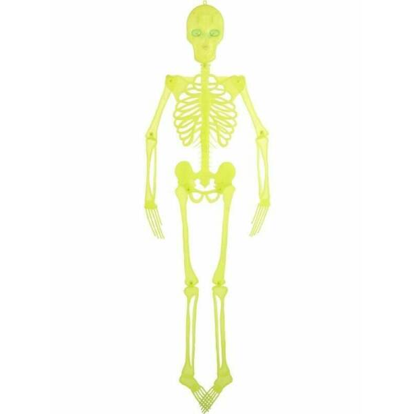 Neon Colours Hanging Skeleton Decoration with Light Up Eyes - 150cm