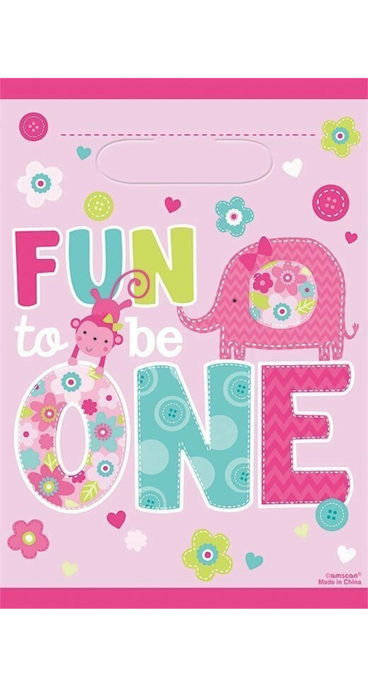 Fun To Be One Plastic Party Bags - 8pk