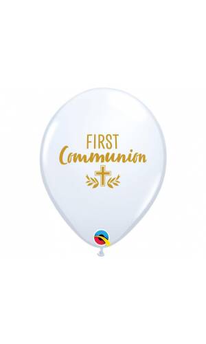 First Communion Qualatex 11 Inch Helium Latex Balloon