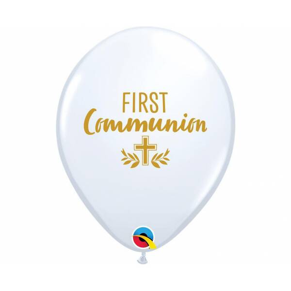 First Communion Qualatex 11 Inch Helium Latex Balloon