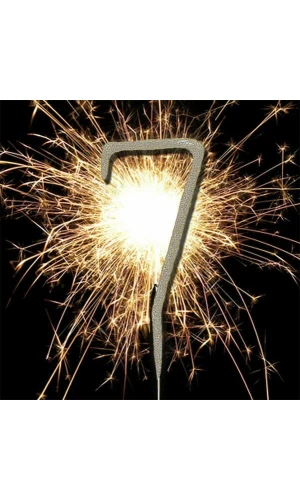 Number Sparkler 7 Silver - 17cm