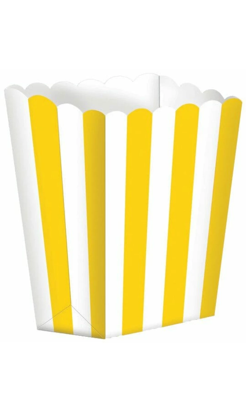 Sunshine Yellow Candy Buffet Popcorn Boxes 6.3 x 13.4 x 3.8cm - 5pk