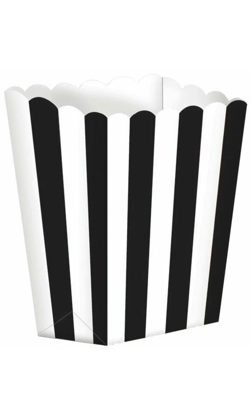 Black Candy Buffet Popcorn Boxes 6.3 x 13.4 x 3.8cm - 5pk