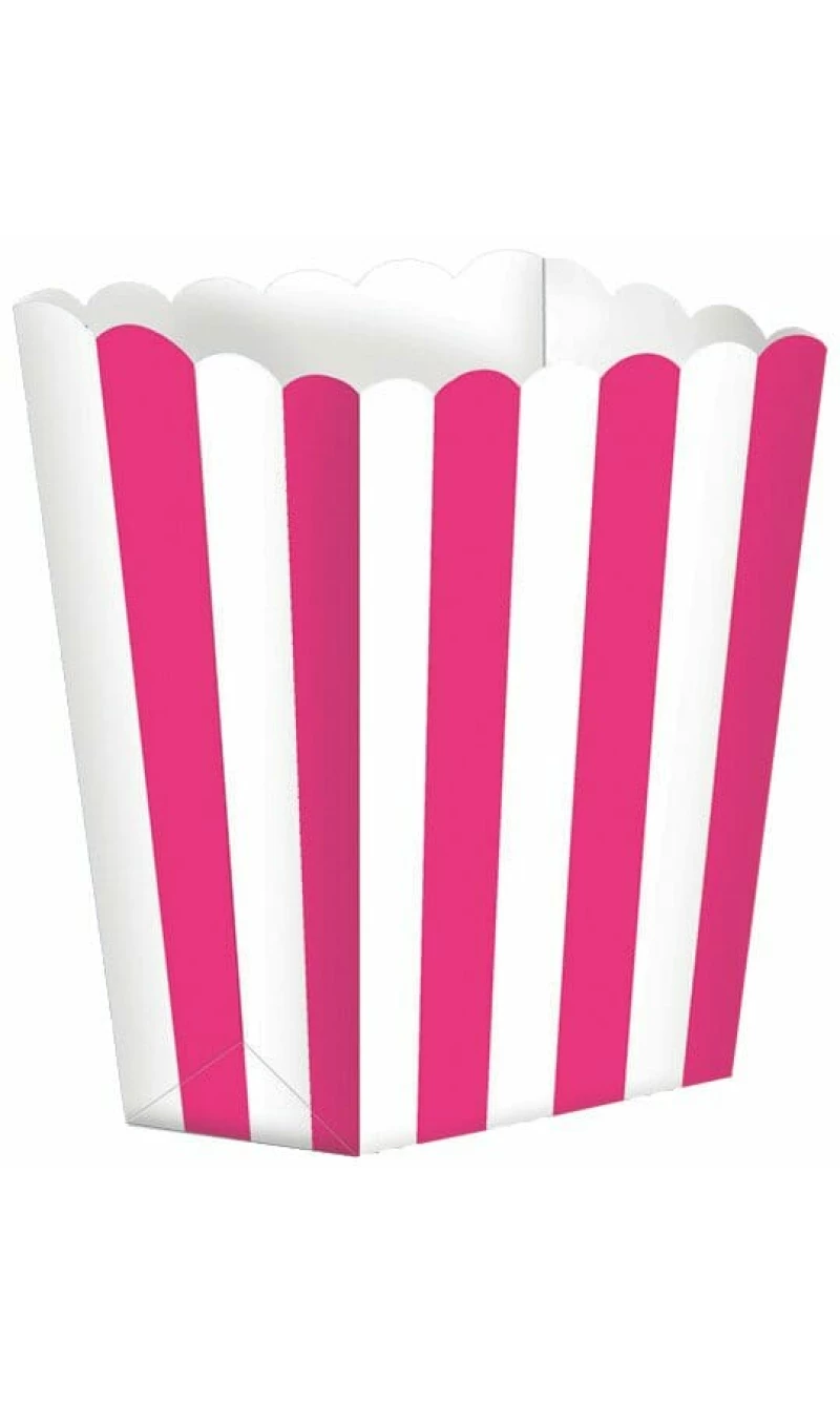Bright Pink Candy Buffet Popcorn Boxes 6.3 x 13.4 x 3.8cm - 5pk