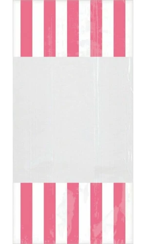 Light Pink Candy Buffet Striped Party Bags 27.3cm x 8.3cm – 10pk