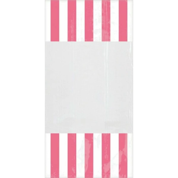 Light Pink Candy Buffet Striped Party Bags 27.3cm x 8.3cm – 10pk
