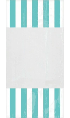 Robin Egg Blue Candy Buffet Striped Party Bags 27.3cm x 8.3cm – 10pk