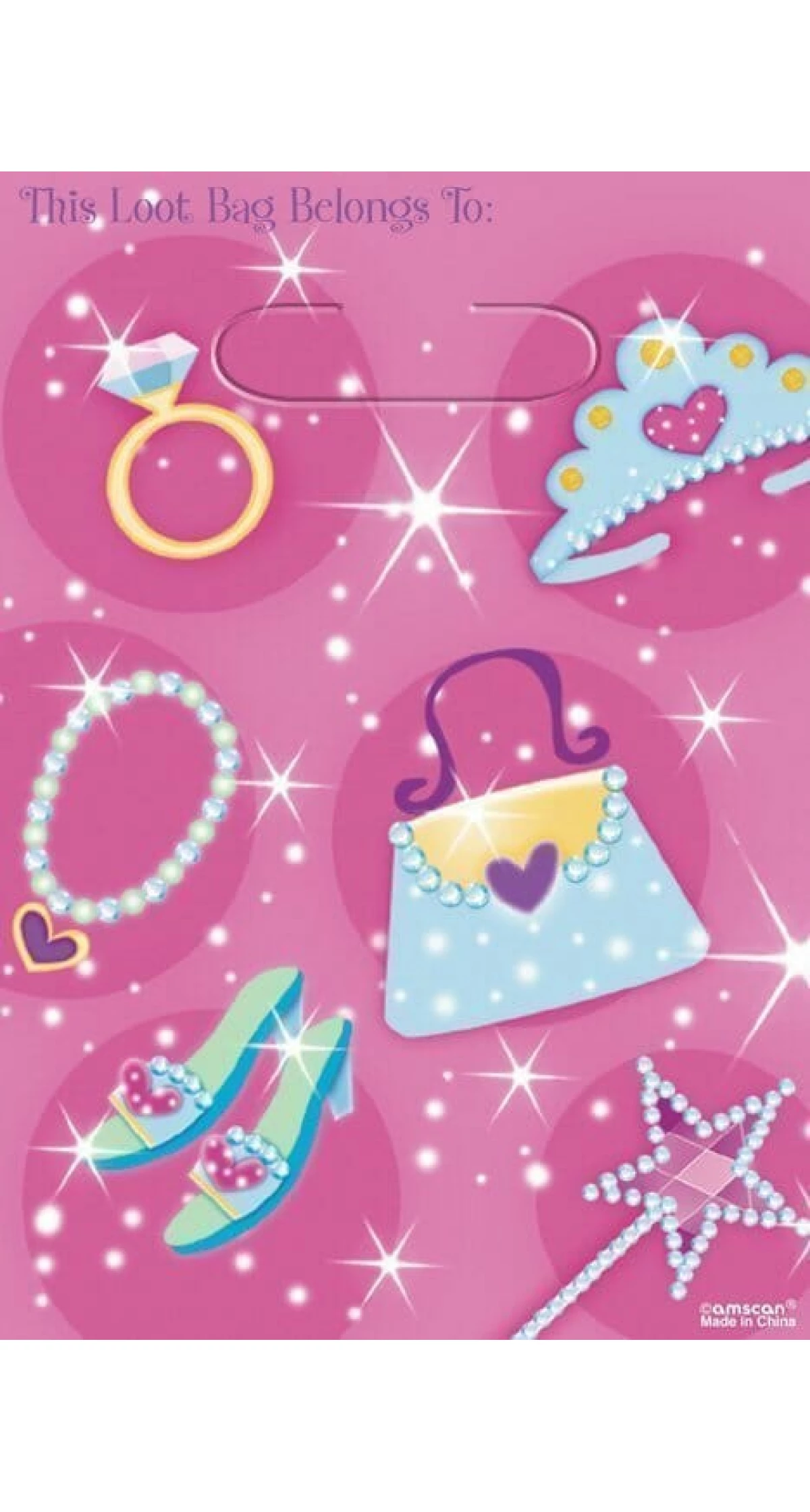 Princess Plastic Party Bags - 8pk