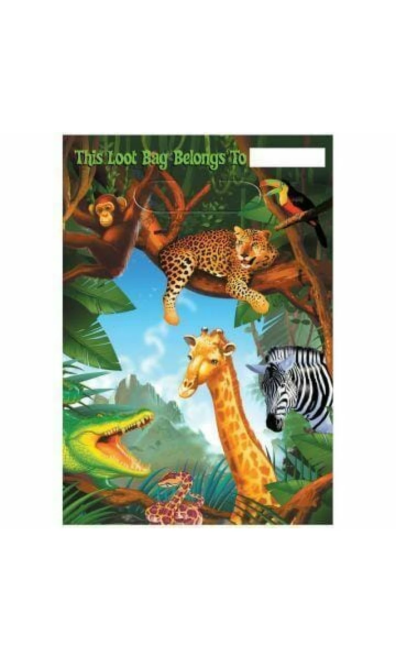 Jungle Animals Party Bags - 8pk