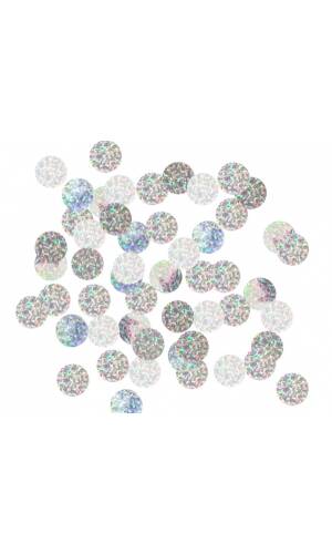 Foil Confetti Circles 20mm - Holographic Silver 250g