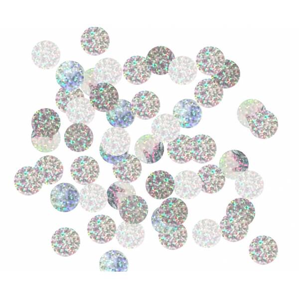 Foil Confetti Circles 20mm - Holographic Silver 250g