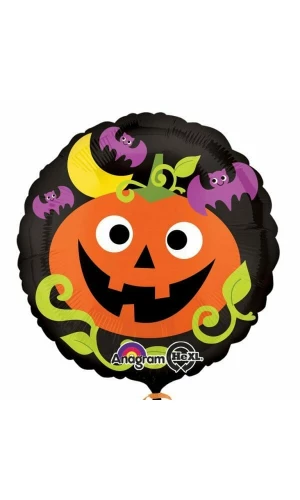 Halloween Pumpkin & Bats Foil Balloon - 17" (43cm)