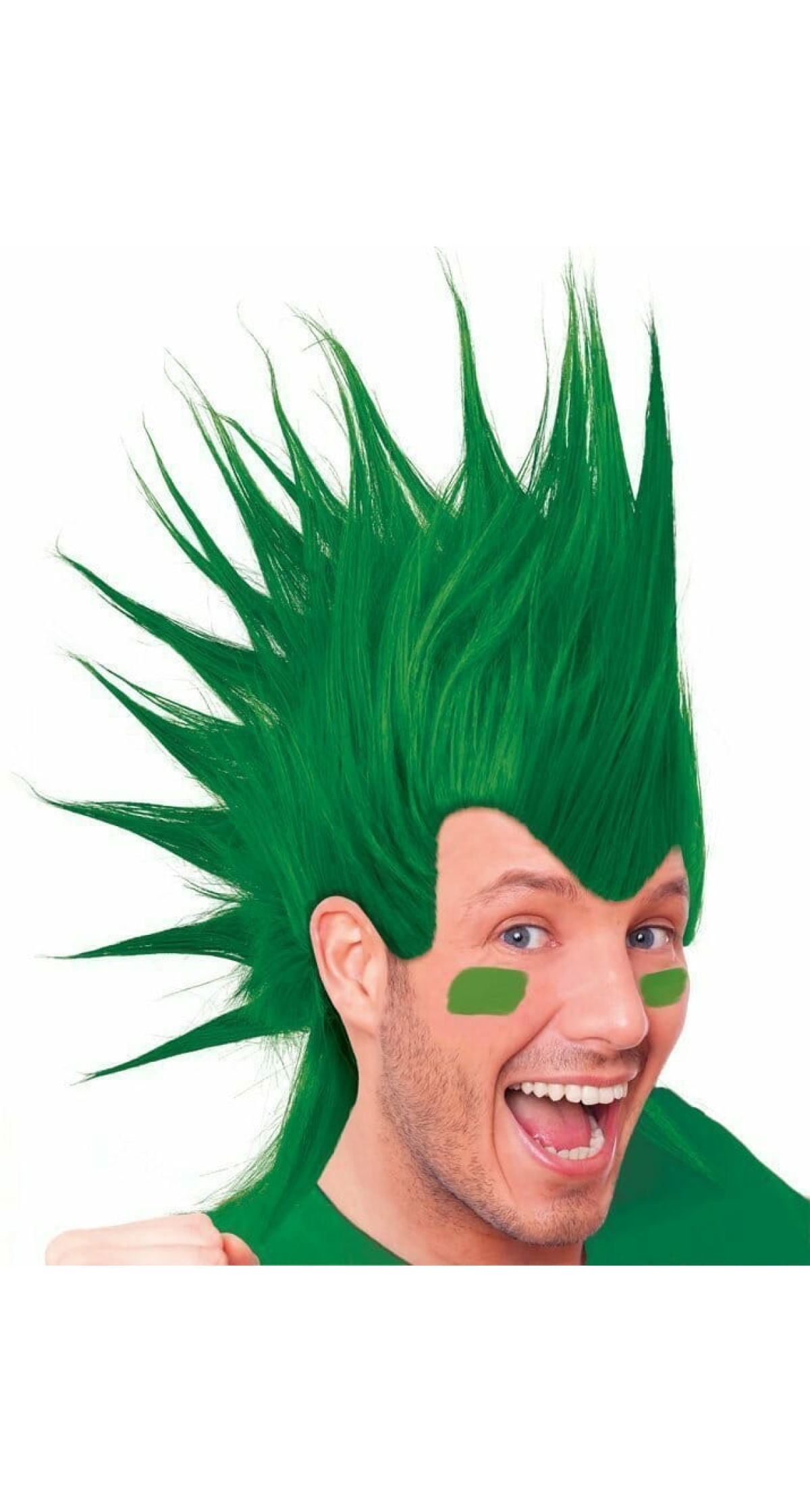 Green Mohawk Wig - Adult One Size