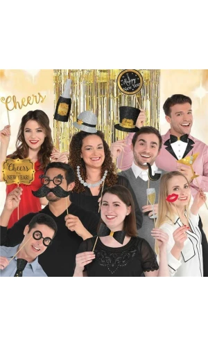 Happy New Year Deluxe Photo Props Kit - 21pcs