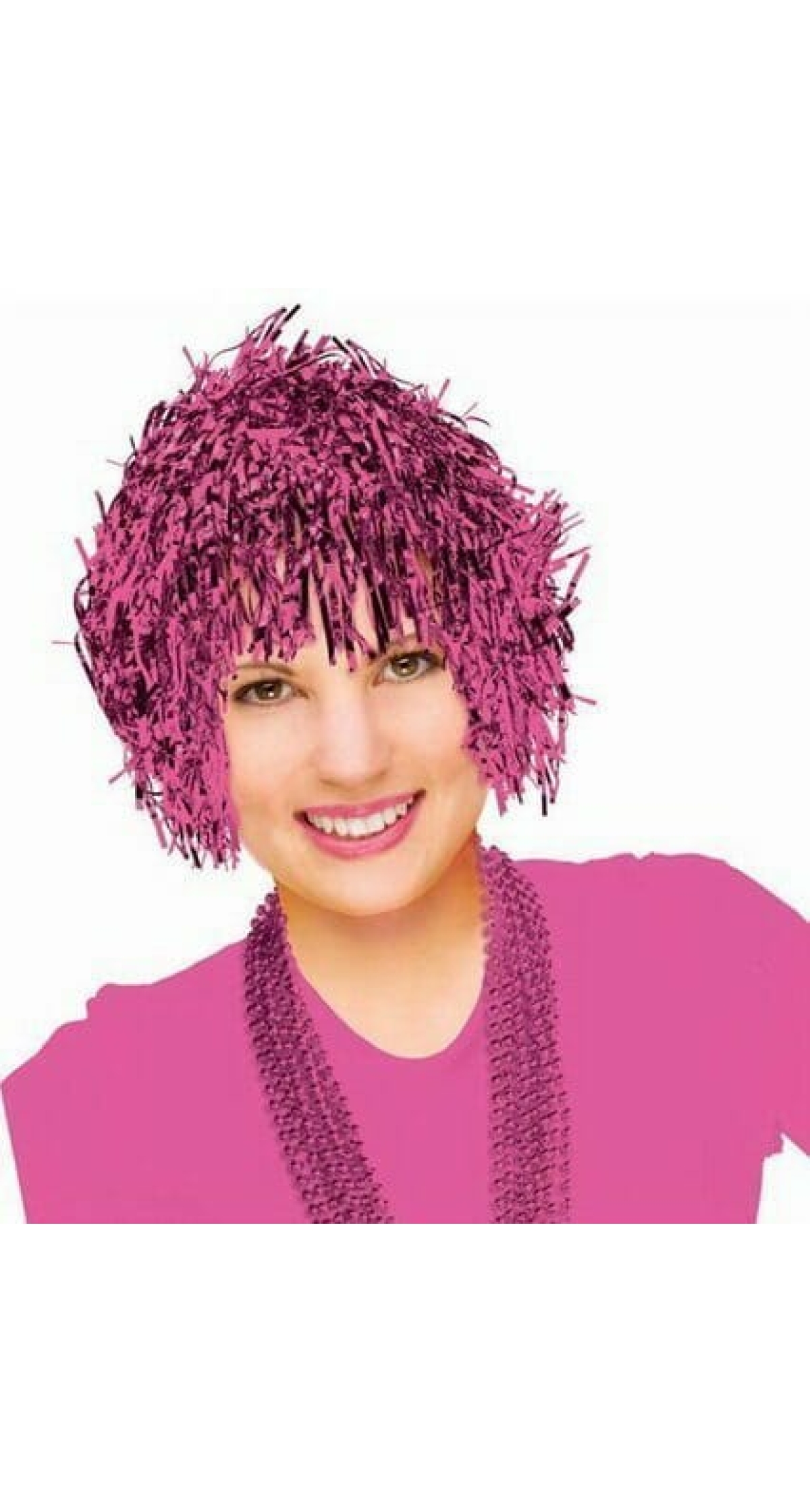 Pink Fun Foil Wig - One Size