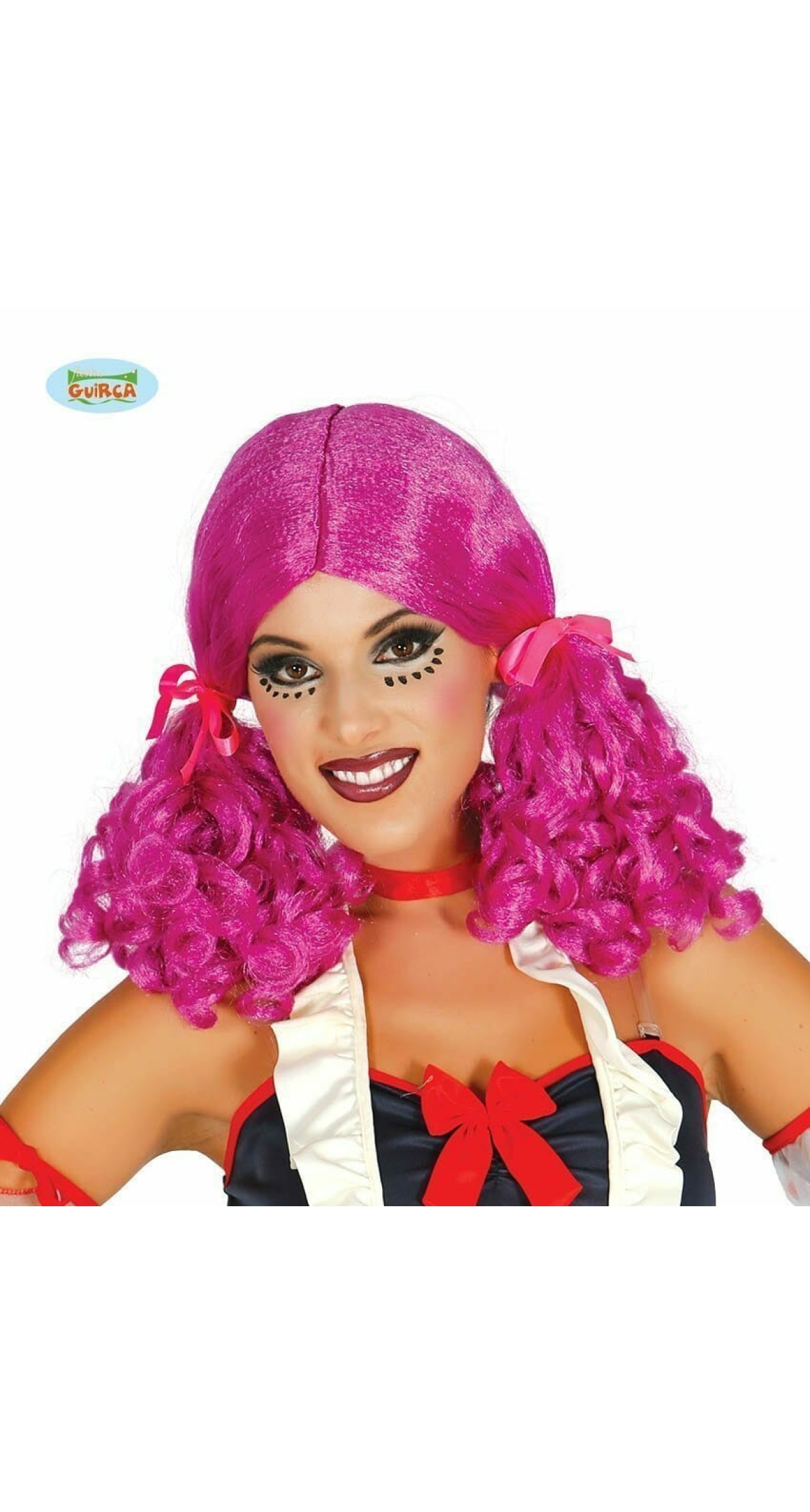 Purple Wig With Ribbon - Adult One Size