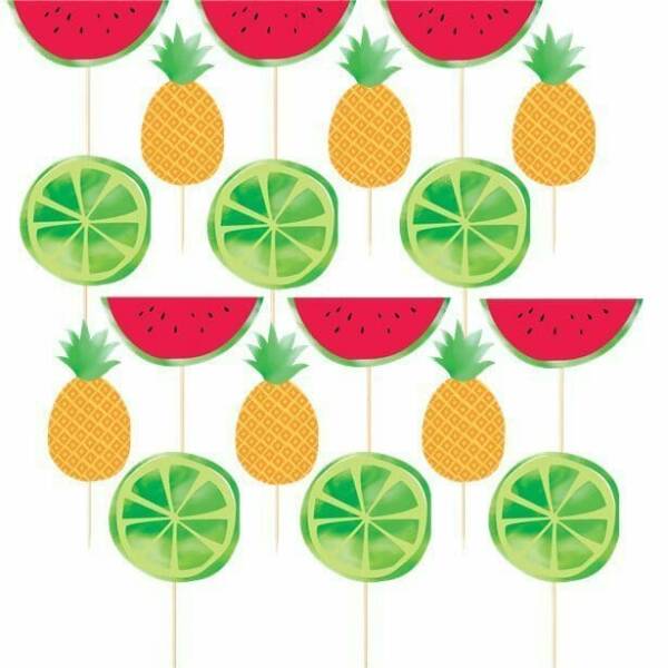 Hello Summer Hawaiian Fruit Salad Food Picks - 24pk
