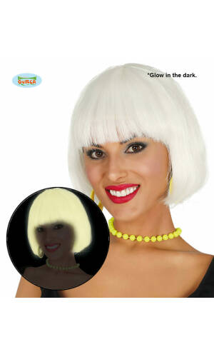Glow In The Dark Bob Wig - Adult One Size