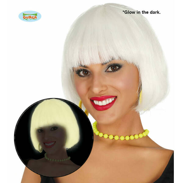 Glow In The Dark Bob Wig - Adult One Size