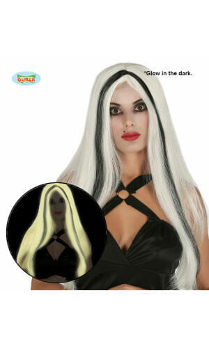 Glow In The Dark Wig with Highlights - Adult One Size