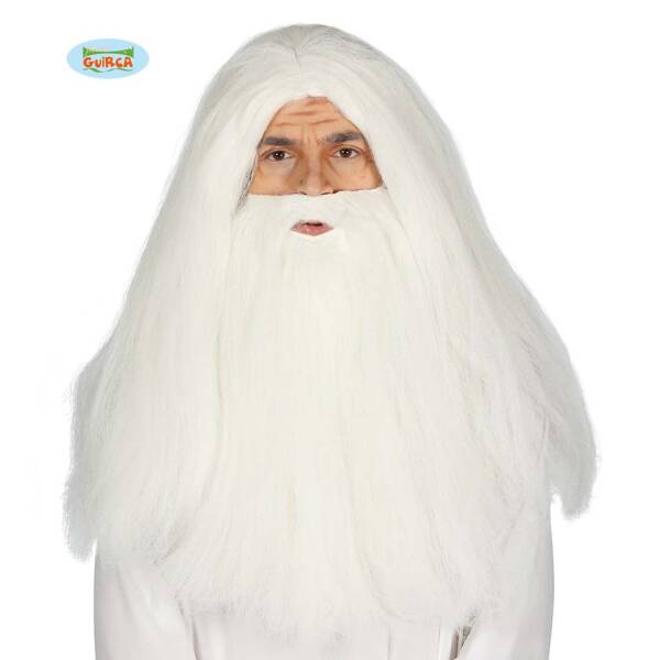 White Santa Claus / Wizard Beard & Wig - Adult One Size