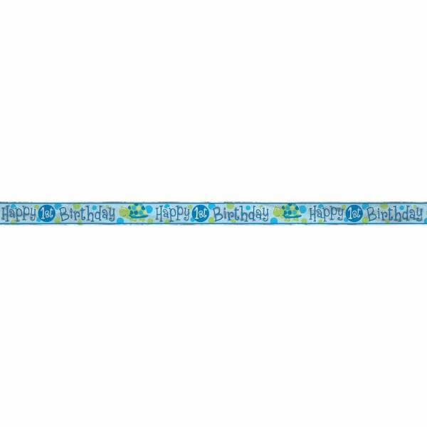 Foil First Birthday Turtle Banner - 12 ft