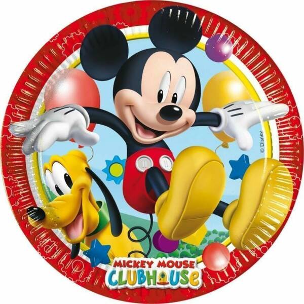 Playful Mickey Paper Plates Large 23cm  - 8pk