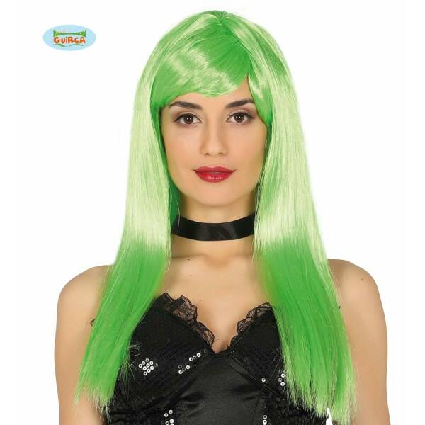 Green Lime Long Hair Wig - Adult One Size