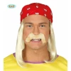 Blonde TV Star Wig with Headband & Moustache