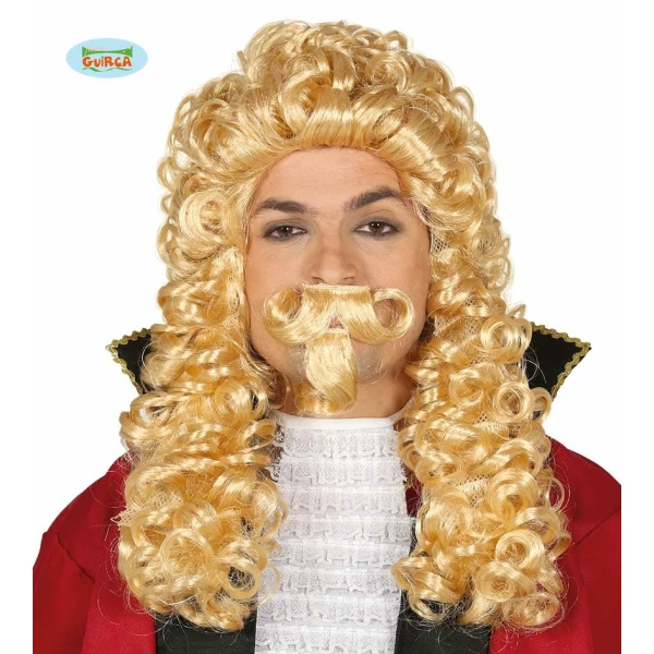 Blonde Marquis Wig with Moustache - Adult One Size