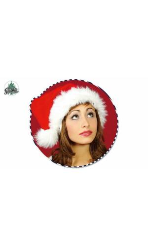 Santa Hat with Luxury Fur and White Fur Trim