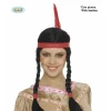 Black Indian Braided Wig With Feather - Adult One Size
