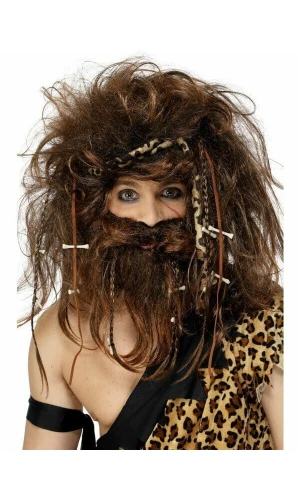Brown Crazy Caveman Set - Adult One Size