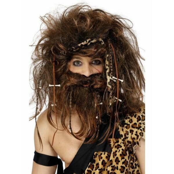 Brown Crazy Caveman Set - Adult One Size