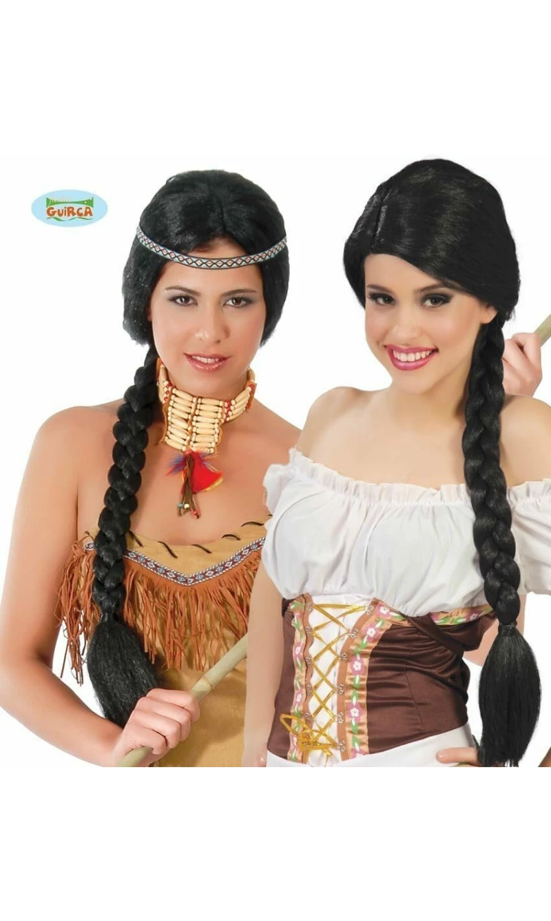 Black Plaited Wig - Adult One Size