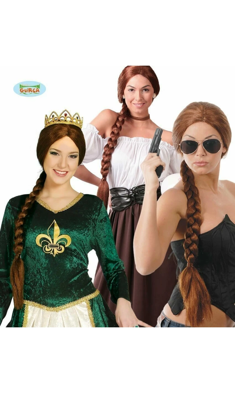 Brown Plaited Wig - Adult One Size